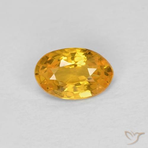 0.46ct Natural Orange-Gold Sapphire, Oval, VVS-VS
