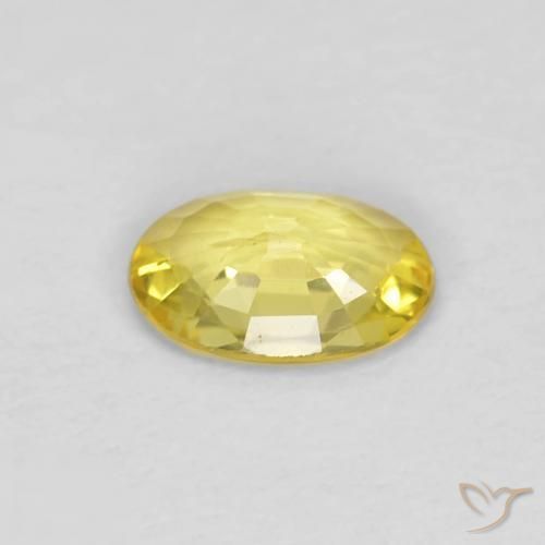 Sapphire Gemstone in 6 x 4 mm (calibrated) Size for Sale, Sapphire Stone in Light Golden-Yellow Color