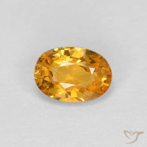 0.60ct Natural Medium Orange Sapphire, Oval, VS