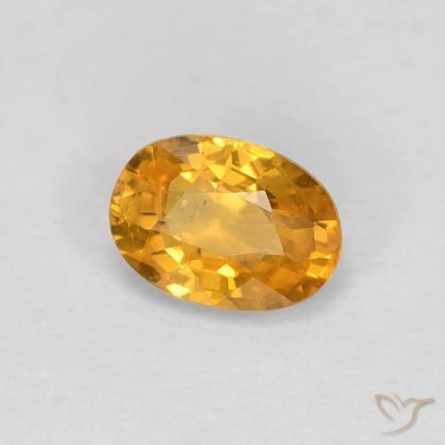 0.60 ct Golden Sapphire Stone, Natural Sapphire in Oval Facet Shape for Sale