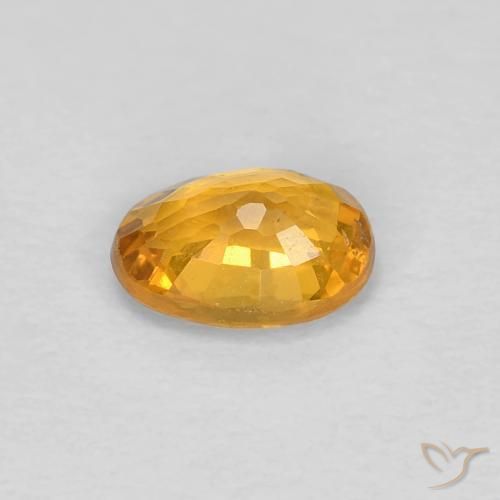 Sapphire Gemstone in 5.7 x 4.1 mm Size for Sale, Sapphire Stone in Medium Orange Color