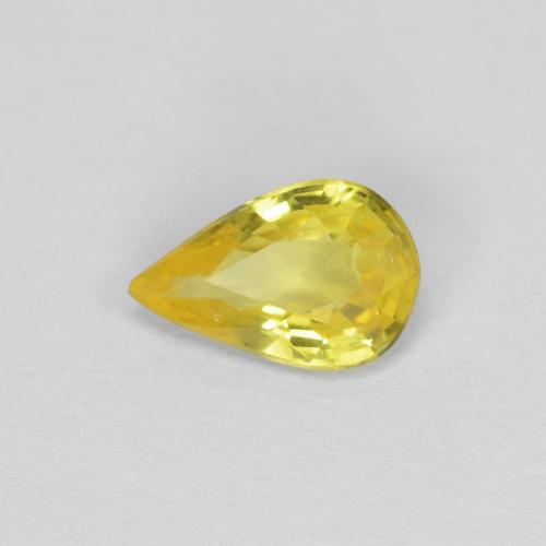 Saphir Jaune Poire 6,2 x 4mm de Tanzanie, poids de 0,43 ct, pierre gemme naturelle BE-Chauffé de pureté vvs-vs, 1 pièce de saphir pear facet, couleur : Jaune brunâtre, dureté de Mohs de 9 convient aux bijoux de tous les jours, pierre de sagesse, Pierre de naissance de septembre, Photo A
