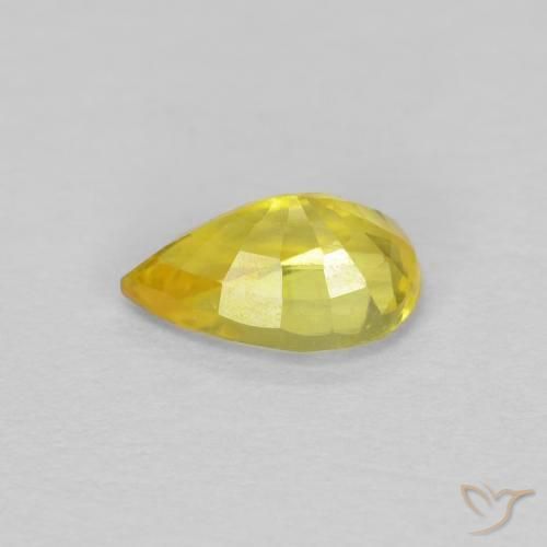 Sapphire Gemstone in 6.3 x 4.1 mm Size for Sale, Sapphire Stone in Medium Yellow Color