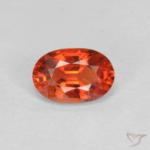 0.60ct Natural Reddish Orange Sapphire, Oval, VS