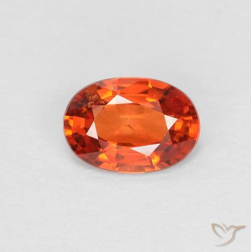 0.55ct Natural Reddish Orange Sapphire, Oval, VS