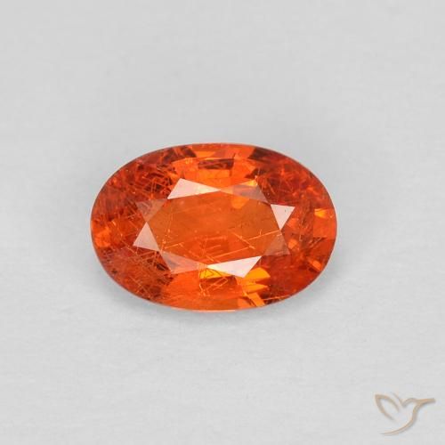 0.55ct Natural Reddish Orange Sapphire, Oval, VS