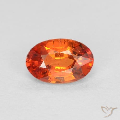 0.65ct Natural Reddish Orange Sapphire, Oval, VS