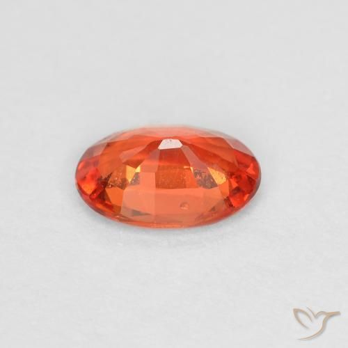 Sapphire Gemstone in 6 x 4 mm (calibrated) Size for Sale, Sapphire Stone in Reddish Orange Color