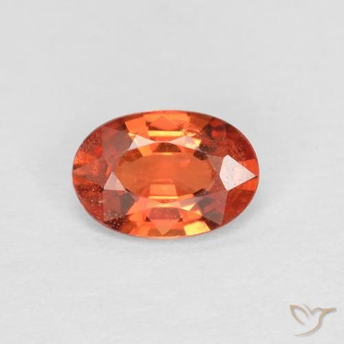 0.49ct Natural Reddish Orange Sapphire, Oval, VS