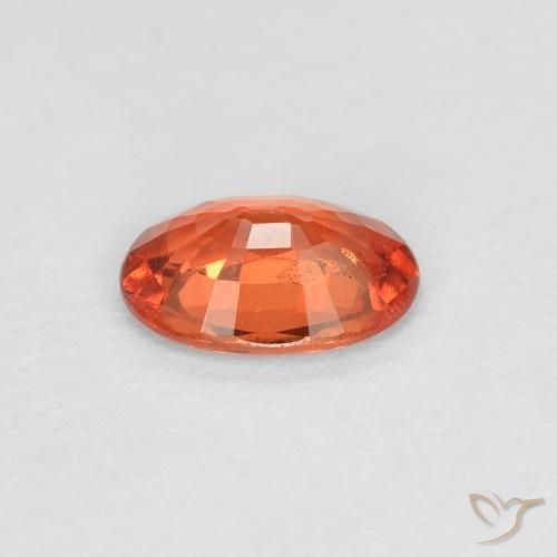 Sapphire Gemstone in 6 x 4 mm (calibrated) Size for Sale, Sapphire Stone in Reddish Orange Color