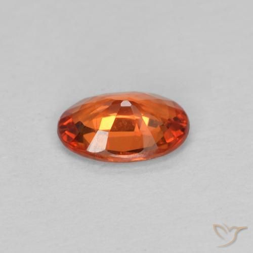 Sapphire Gemstone in 6 x 4 mm (calibrated) Size for Sale, Sapphire Stone in Reddish Orange Color