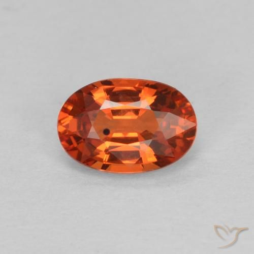 0.64ct Natural Reddish Orange Sapphire, Oval, VVS-VS