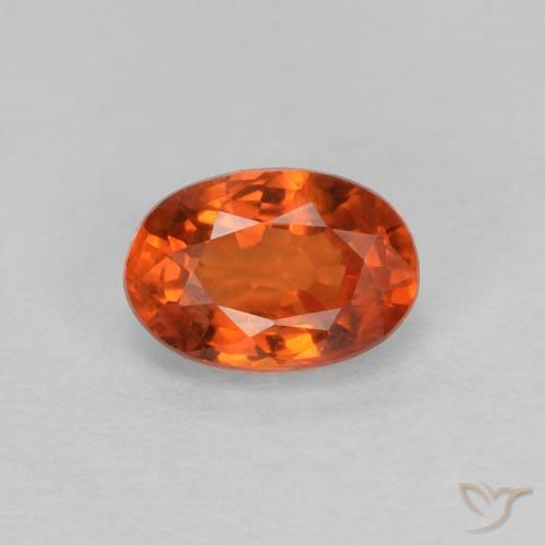 0.67ct Natural Reddish Orange Sapphire, Oval, VVS-VS