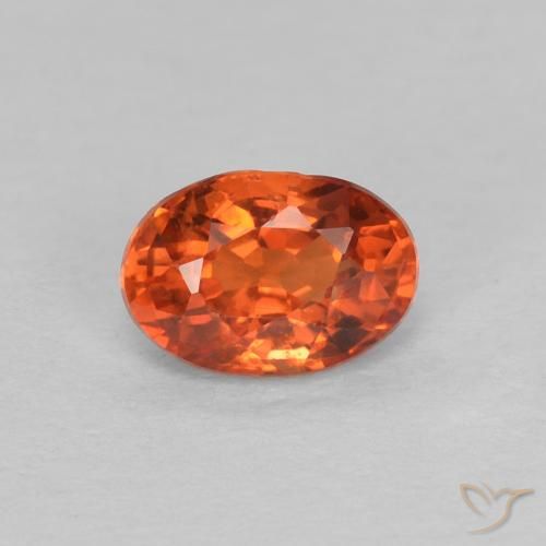 0.68ct Natural Reddish Orange Sapphire, Oval, VVS-VS