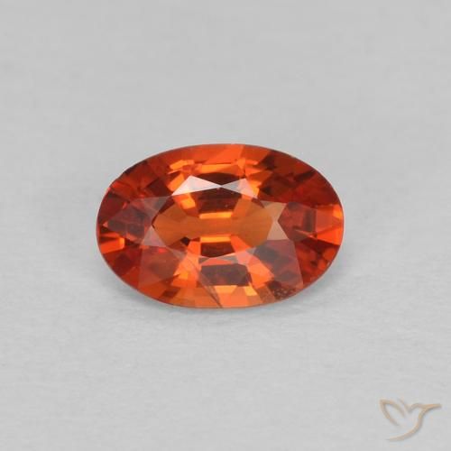 0.47ct Natural Reddish Orange Sapphire, Oval, VVS-VS