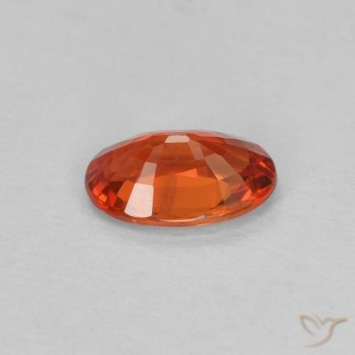 Sapphire Gemstone in 6 x 4 mm (calibrated) Size for Sale, Sapphire Stone in Reddish Orange Color