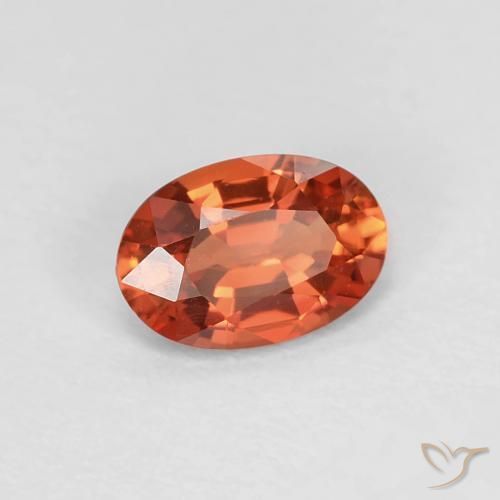 0.57 ct Red Sapphire Stone, Natural Sapphire in Oval Facet Shape for Sale