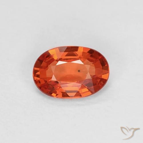 0.46ct Natural Orange Red Sapphire, Oval, VVS