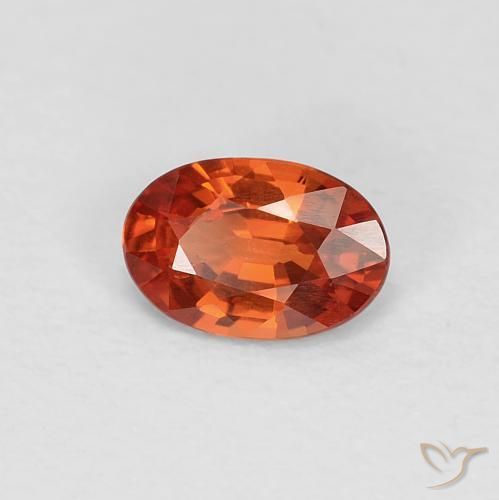 0.49ct Natural Orange Red Sapphire, Oval, VVS