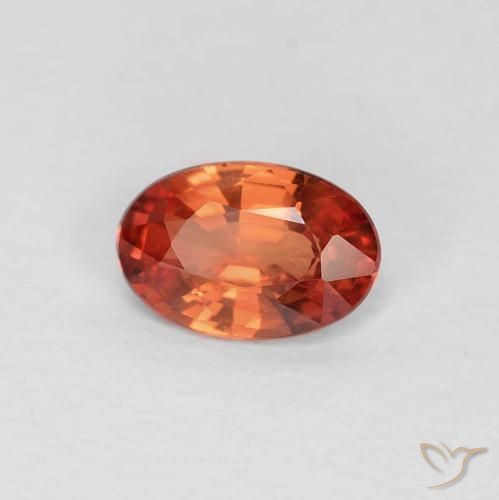 0.46ct Natural Orange Red Sapphire, Oval, VVS