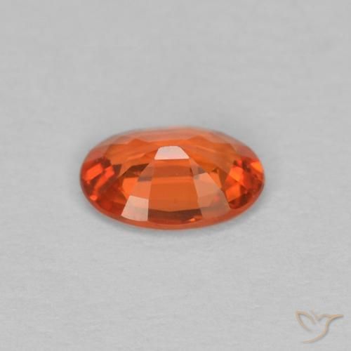 Sapphire Gemstone in 5.7 x 4 mm Size for Sale, Sapphire Stone in Reddish Orange Color