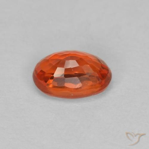 Sapphire Gemstone in 5.7 x 4 mm Size for Sale, Sapphire Stone in Reddish Orange Color