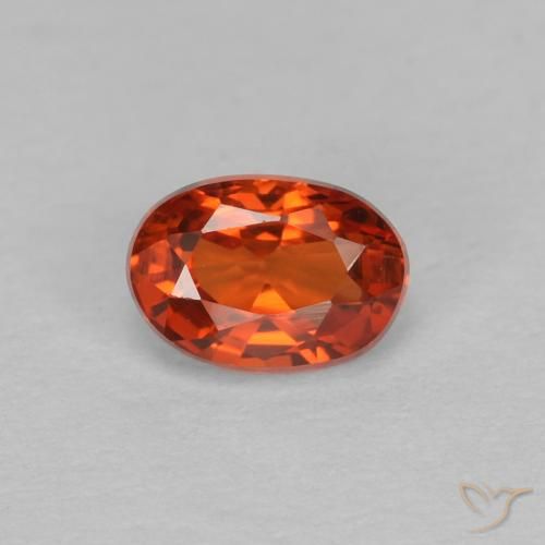 0.67ct Natural Reddish Orange Sapphire, Oval, VVS