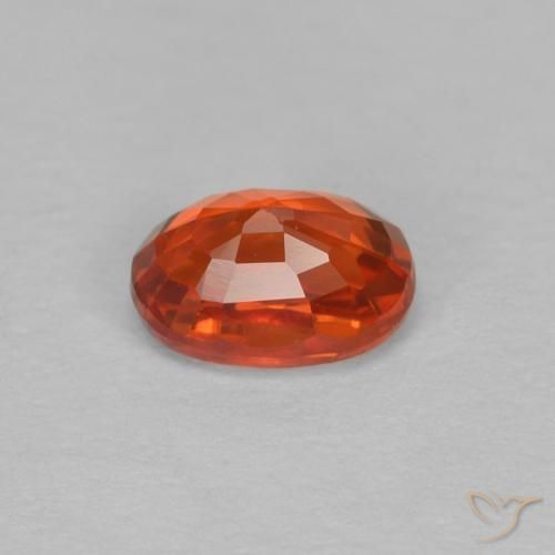 Sapphire Gemstone in 5.5 x 3.9 mm Size for Sale, Sapphire Stone in Reddish Orange Color