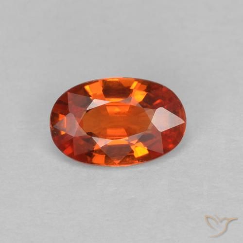 0.46ct Natural Reddish Orange Sapphire, Oval, VVS