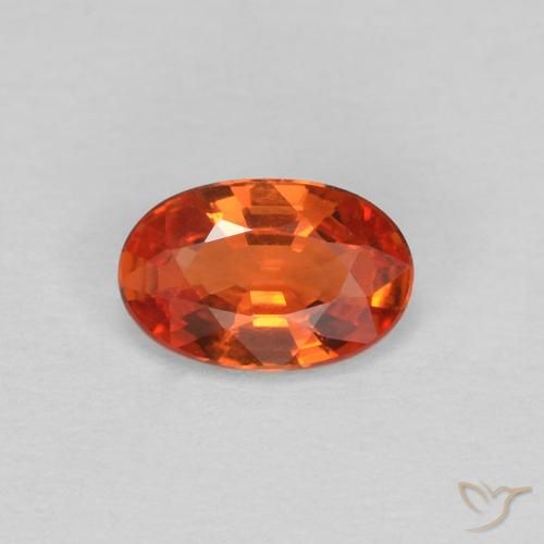0.45ct Natural Reddish Orange Sapphire, Oval, VVS