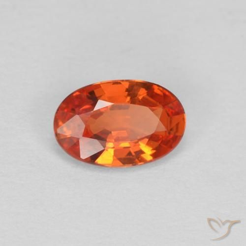 0.45 ct Red Sapphire Stone, Natural Sapphire in Oval Facet Shape for Sale