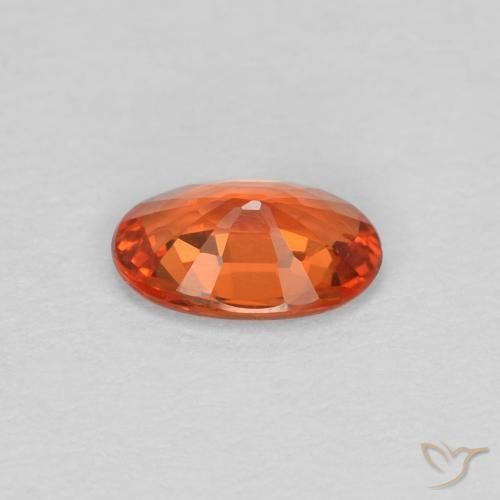 Sapphire Gemstone in 6 x 4 mm (calibrated) Size for Sale, Sapphire Stone in Reddish Orange Color