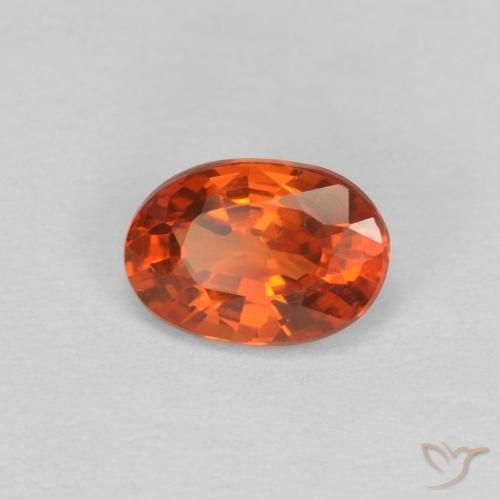 0.59 ct Orange Sapphire Stone, Natural Sapphire in Oval Facet Shape for Sale