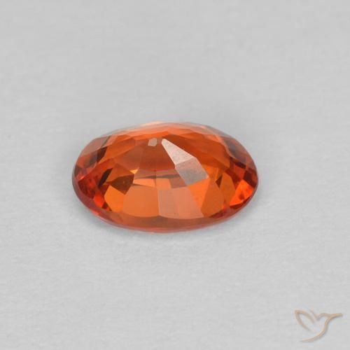 Sapphire Gemstone in 5.8 x 4.5 mm Size for Sale, Sapphire Stone in Reddish Orange Color