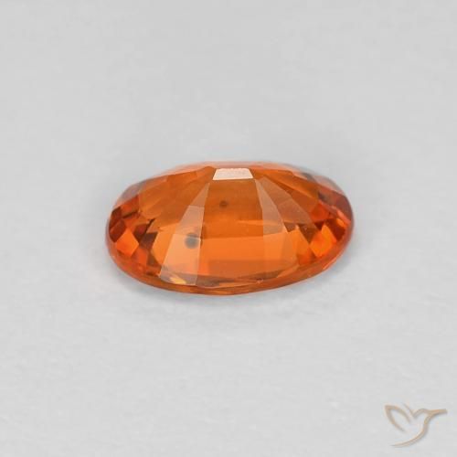 Sapphire Gemstone in 6.2 x 4.2 mm Size for Sale, Sapphire Stone in Reddish Orange Color
