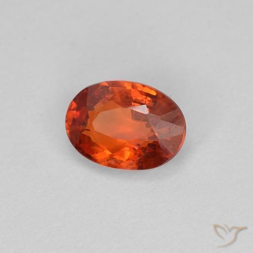 0.63 ct Orange Sapphire Stone, Natural Sapphire in Oval Facet Shape for Sale