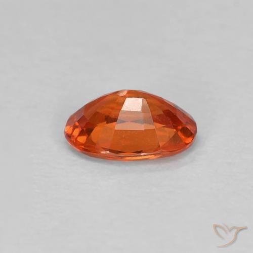 Sapphire Gemstone in 5.6 x 3.9 mm Size for Sale, Sapphire Stone in Deep Amber Red Color