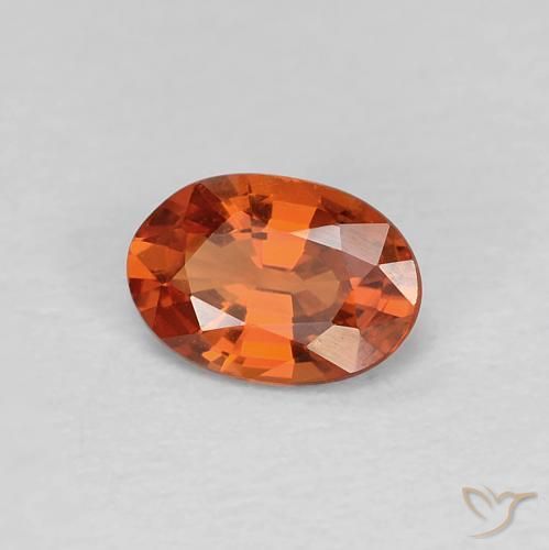 0.53 ct Orange Sapphire Stone, Natural Sapphire in Oval Facet Shape for Sale