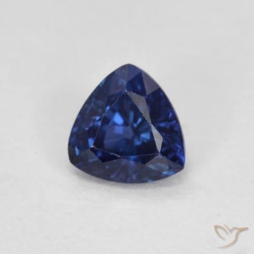 0.41 ct Blue Sapphire Stone, Natural Sapphire in Trillion Facet Shape for Sale