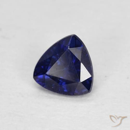 0.39 ct Blue Sapphire Stone, Natural Sapphire in Trillion Facet Shape for Sale