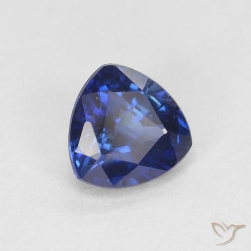 0.43 ct Blue Sapphire Stone, Natural Sapphire in Trillion Facet Shape for Sale