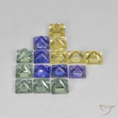 Sapphire Gemstones in 3 x 3 mm (calibrated) Size for Sale, Sapphire Stones in Multicolor Color