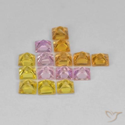 Sapphire Gemstones in 2.6 x 2.6 mm Size for Sale, Sapphire Stones in Multicolor Color