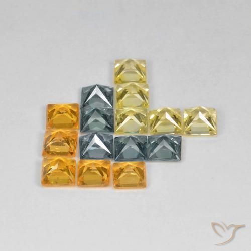 Sapphire Gemstones in 3.5 x 3.5 mm Size for Sale, Sapphire Stones in Multicolor Color