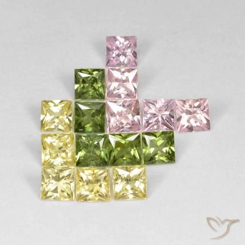 3.68ctw Natural Multicolor Sapphire, Square, VS