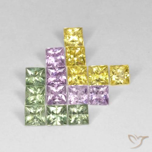 3.40ctw Natural Multicolor Sapphire, Square, VS