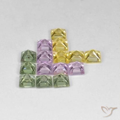 Sapphire Gemstones in 3 x 3 mm (calibrated) Size for Sale, Sapphire Stones in Multicolor Color