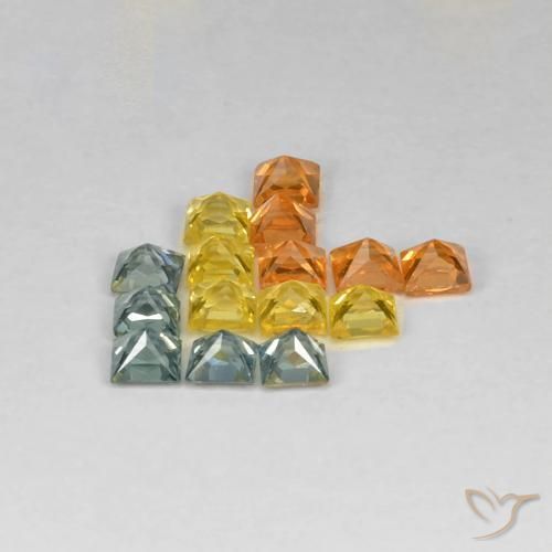 Sapphire Gemstones in 2.6 x 2.6 mm Size for Sale, Sapphire Stones in Multicolor Color