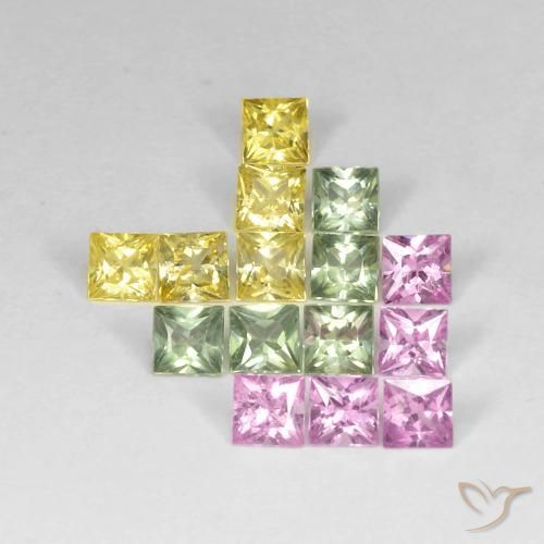 2.93ctw Natural Multicolor Sapphire, Square, VS