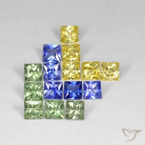 2.99ctw Natural Multicolor Sapphire, Square, VS